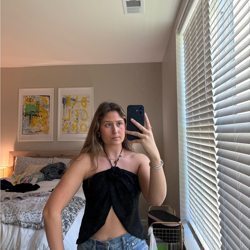 Peppermayo halter rosette top